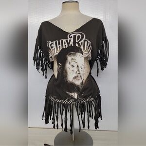 Stylish Black Fringe Women Top